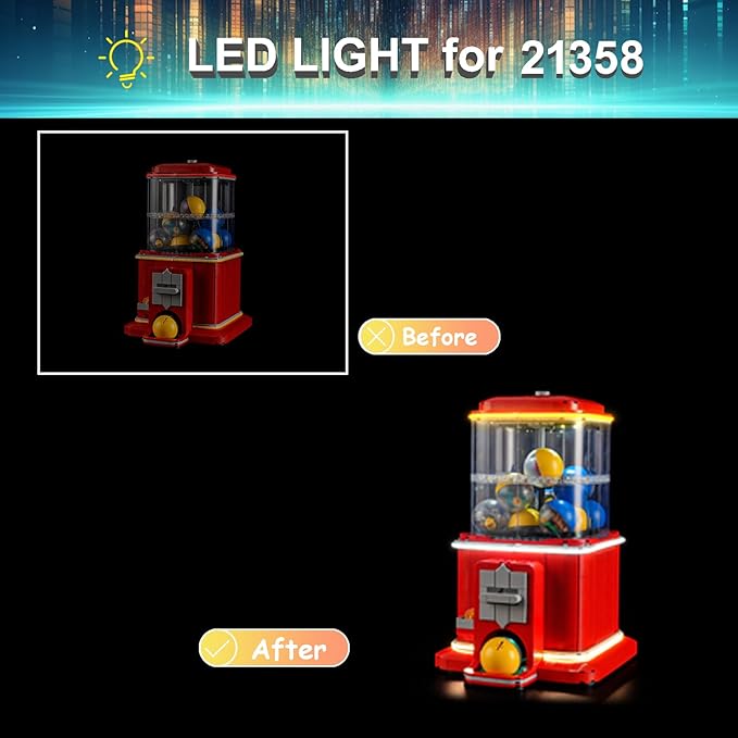 LED Light Kit for Lego 21358 Vending Machine Building Set, Compatible with Lego 21358 Building Blocks Model(Not Include Blocks Set)