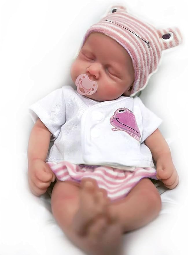 Mire & Mire Reborn Baby Dolls 12'' Girl Full Silicone Baby Doll Realistic-Newborn Baby Dolls That Look Real Sleeping Baby Doll
