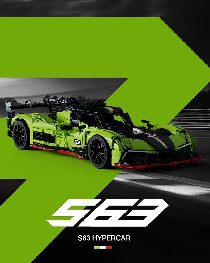 Nifeliz S63 Hypercar Model Building Set, 1:8 Scale Collectible Racing Car for Adults, Build and Display Race Car Model for Home or Office Décor, Gift for Motorsport Fans (3,699 PCS, NF10283)
