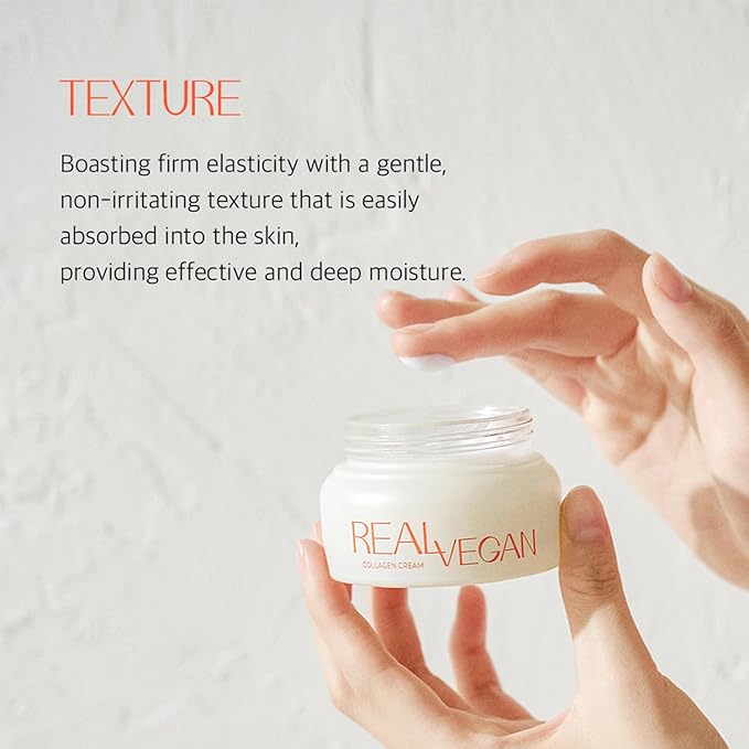 KLAVUU Real Vegan Collagen Cream - Enhances Skin Elasticity, Providing Deep Hydration to Dry Skin for a Radiant, Youthful Glow