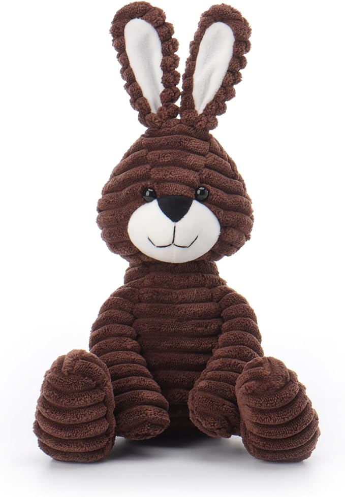 Apricot Lamb Brown Corduroy Bunny Stuffed Animals for Kids, Soft Cute Plush Toys for Baby Girl and Boy, 9 Inches