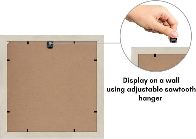 Americanflat 11x11 Picture Frame with Shatter-Resistant Glass - Use as 8x8 Frame with Mat or Display 11x11 Photo Without Mat - Signature Collection - Square Frames for Wall Display - Light Wood | Shatter-resistant glass, sawtooth hangers included, fits...