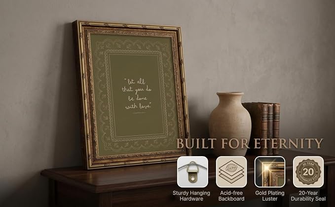 Framed Inspirational Bible Verse Wall Art Print “Let All That You Do Be Done with Love” Scripture Quote Picture with Vintage Christian Wall Decor for Living Room Bedroom Office 12x16 Inches