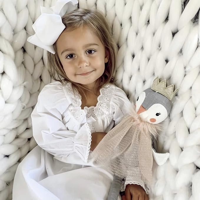 MON AMI Penguin Princess Doll with Pink Tulle – 18”, Soft Plush Animal Doll, Use as Toy or Room Decor, Great Gift for Kids of All Ages