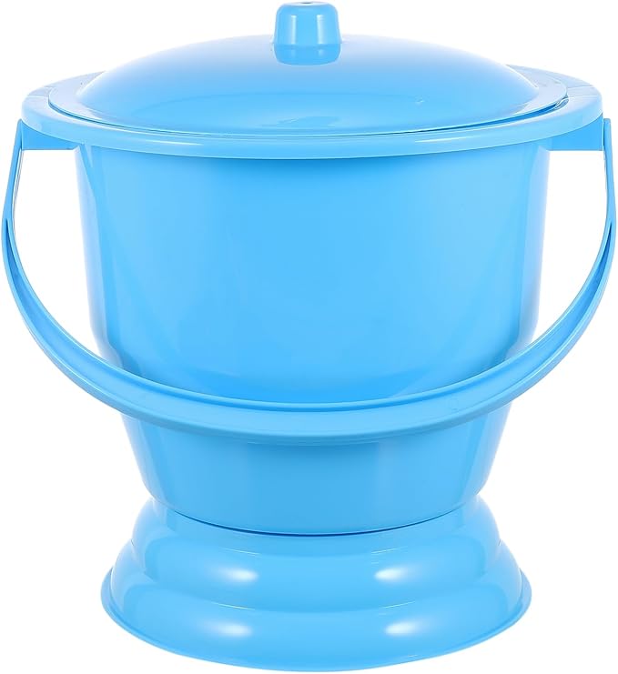 GLEAVI Portable Chamber Pot Urinal with Lid Lightweight Plastic Urine Bottle for Adults Kids Pregnant Women Bedside Pee Pot 9.64X9.64X8.85In