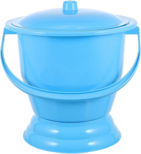 GLEAVI Portable Chamber Pot Urinal with Lid Lightweight Plastic Urine Bottle for Adults Kids Pregnant Women Bedside Pee Pot 9.64X9.64X8.85In