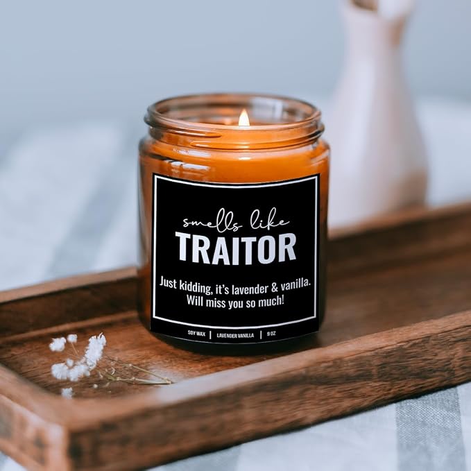 You Nique Designs New Job Candle for Women, 9 Ounces, Going Away Gifts for Coworker, Coworker Leaving Candle for Women, Farewell, Goodbye, All Natural Soy Aromatherapy Candles (Lavender & Vanilla A)