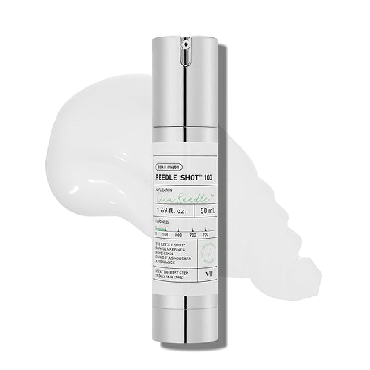 VT COSMETICS CICA Reedle Shot 100, Spicule Microneedling Serum for Pore Care & Exfoliation, Exosome, Centella Asiatica for Glass Skin, Skin Texture, Korean Liquid Skin Booster (1.69 Fl Oz / 50ml)