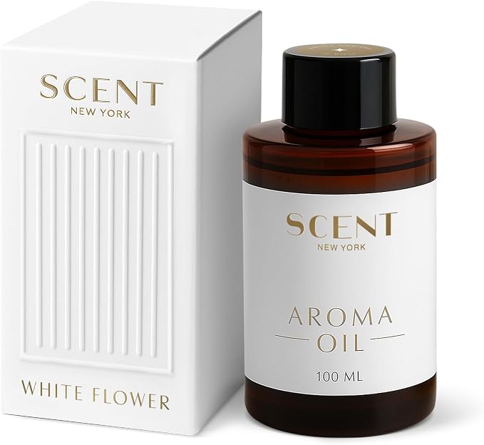 Scent New York White Flower Aroma Oil - Aroma Diffuser Fragnance Oil for Diffuser Refill - Aromatherapy Room Fragnance,Luxury Hotel - Inpired Scent - 3.38 fl oz (100 ml)