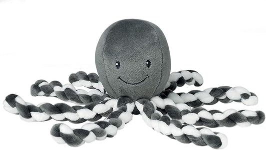 Nattou Cuddly Octopus Toy, for Newborns and Premature Babies, 23 cm, White/Grey