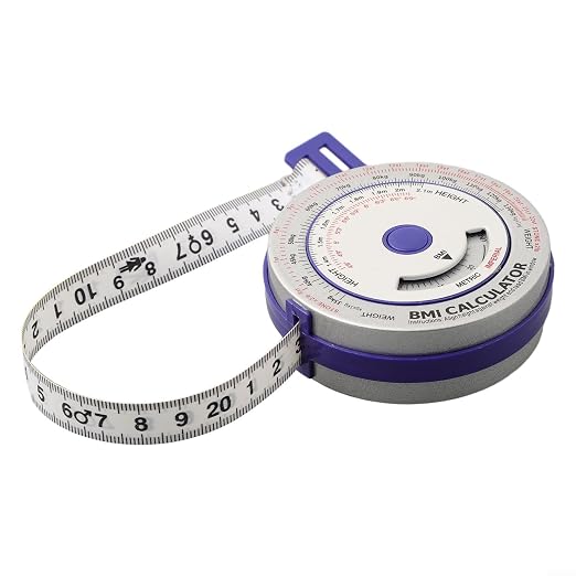 BMI Body Mass Index Tape Measure, Retractable Design with Lock Button, Plastic Material for Diet Fitness Tracking, 150cm/200cm Options(blue)