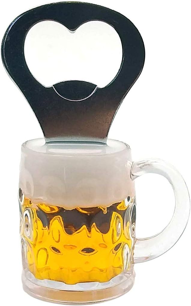 Creative Acrylic Beer Bottle Opener Beer Mug Shape Bottle Opener Kitchen Accessories Fridge Magnets (C)