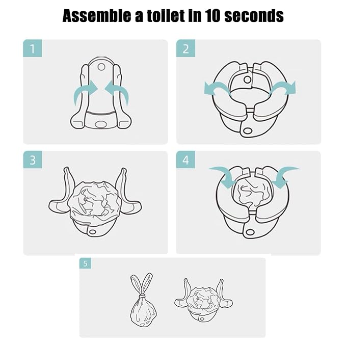 PandaEar Portable, Foldable Potty Seat for Toddler, Travel Toilet Seat Emergency Toilet for Car, Outdoor, Camping, Toddler Travel Essentials (Pink)