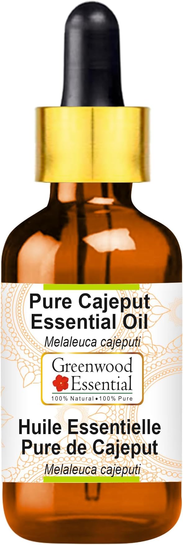 Greenwood Essential Pure Cajeput Essential Oil (Melaleuca cajeputi) with Glass Dropper Steam Distilled 50ml (1.69 oz)