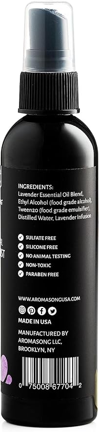 Aromasong Lavender Pillow Spray for Sleeping - All Natural Calming Linen & Bedtime Sleep Mist for Deep Sleep - Pillow Spray Aromatherapy with Botanical Essential Oils for Relaxing Stress