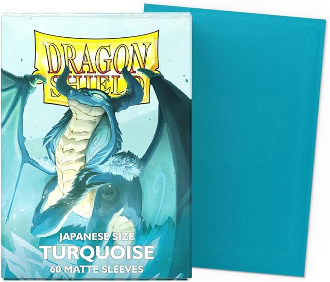 Dragon Shield | Japanese Size Card Matte Sleeves | 60 CT - Smooth & Tough Premium TCG Sleeves - Compatible with Yu-Gi-Oh, Naruto, Cardfight & Vanguard | Turquoise - Players' Choice