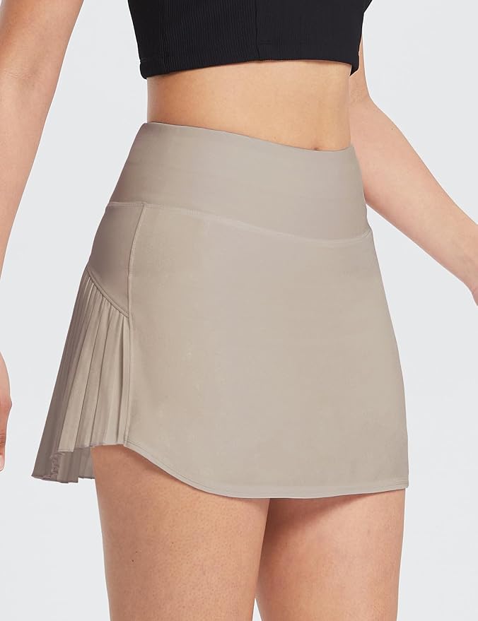 baleaf Tennis Skirt Pleated Golf Skorts with 3 Pockets | 14", Built in Shorts, High Waisted, Anti-slip Strip, Lightweight, for Athletic, Workout, Pickleball, Skorts for Women