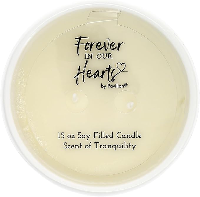 Pavilion Gift Company - in Memory of A Life So Beautifully Lived and A Heart So Deeply Loved - 15oz Soy Wax Single Wick Candle in Ceramic Vessel in Memory Loss of Loved One Remembrance Grief Gift