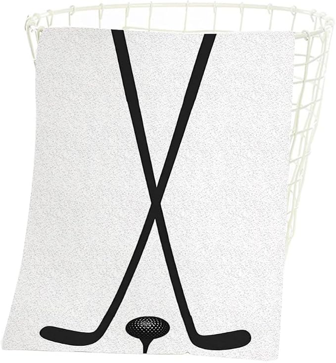Golf Icon Black Bath Towel 15X30 Inch Washcloths Nobilitysports Face/Body/Hair/Hand Towel for Spa Gym Yoga Swim Bathroom Kitchen Hotel
