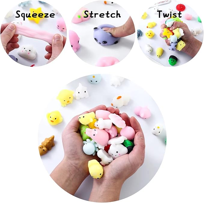 110 Pcs Mochi Squishy Toys, Mochi Squishy Toys for Kids Party Favors, Mini Kawaii Squishy Fidget Toys for Easter Basket Stuffers Egg Fillers Birthday Classroom Prize Pinata Christmas Stocking