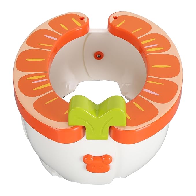 Yinhing Toddler Potty Training Toilet 2 in Foldable Portable Travel for Kids Green Compact Design Easy to Non Slip Base (Orange)