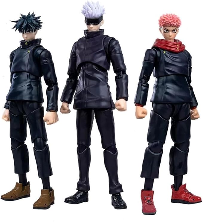Fushiguro Megumi Action Figure, 18cm Anime JJK Figure Model Statue Movable Figure, Changeable Face Handmade Collectible Desktop Decoration Gifts for Fans