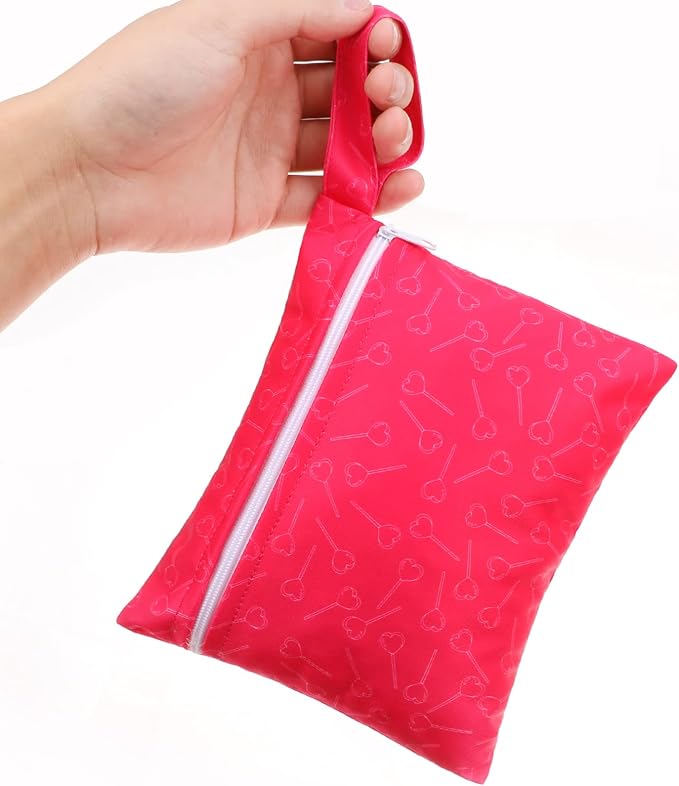 PHOGARY Reusable Menstrual Pads for Heavy Flow with Wet Bag, Sanitary Pads Set with Wings for Women, Washable Overnight Cloth Panty Liners (7 in 1, Style H)