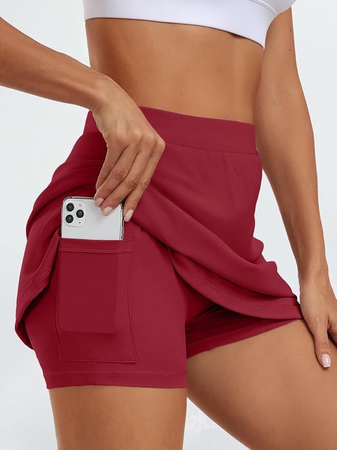 AUTOMET Women's Mini Tennis Skirt with Shorts Underneath 2026 Athletic Workout Cute Golf Skorts Trendy Summer Gym Clothes