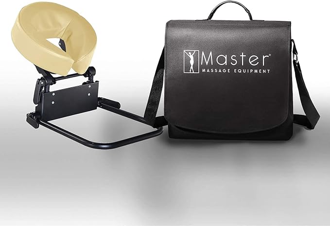 Master Massage Home Massage Headrest Kit Professional for Bed, Adjustable Headrest & Pu Face Cushion for Private Masseuse, Face Down Pillow Mattress Top Massage Kit Family Use (Cream)
