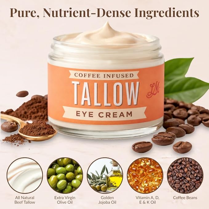 Lady May Coffee-Infused Tallow Eye Cream – Brighten, Firm & Revitalize Naturally