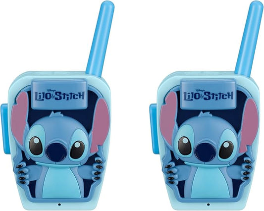 eKids Stitch Walkie Talkies for Kids, Static Free Extended Range Indoor and Outdoor Toys Designed for Fans of Stitch Toys
