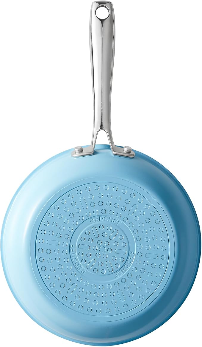 Redchef Small Frying Pan Nonstick Skillet, Ceramic Coated Omelet Pan for Eggs, Non Toxic PTFE/PFOA Free, Induction Compatible, Sea Salt Blue, 8 Inch