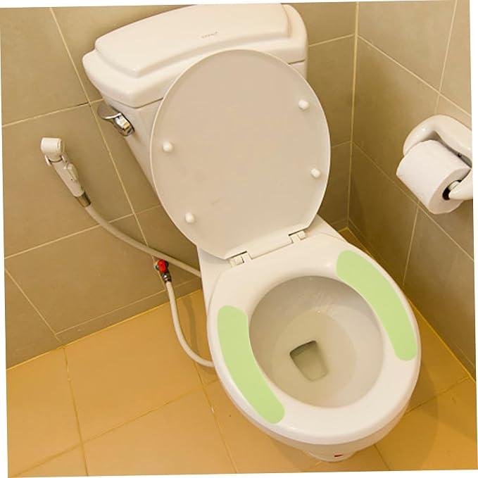 jojofuny 2sets Toilet Lid Cover Pads Washable Sticky Warm Elongated Standard Soft Comfortable Black Padded 8pairs*2