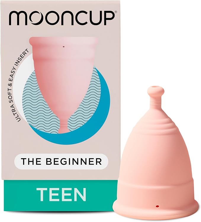 Mooncup® Beginner Menstrual Cup Reusable, Ultra Soft & Easy Insert, Great for Heavy Flow Periods, Size Teen, Age or Below (Pack of 1)