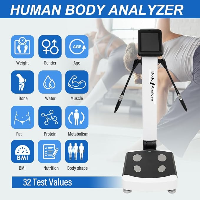 US in Stock LABFENG Body Fat Analyzer, 32 Body Composition Metrics, 10-inch High-Definition Screen Body Composition Scale, Body Fat Measurement Device for Homes, Gyms, US Units