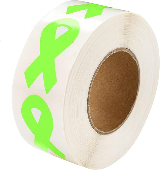 Small Lime Green Shaped Stickers (2 Rolls - 500 Stickers)