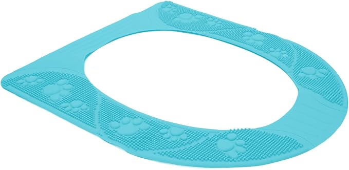 Duokon Toilet Seat Cover Reusable Silicone Non Slip Pad Foldable 39.5 X 34cm Portable Potty Cover for Toddler Training Travel Camping Home Bathroom Chairs (Sky Blue)