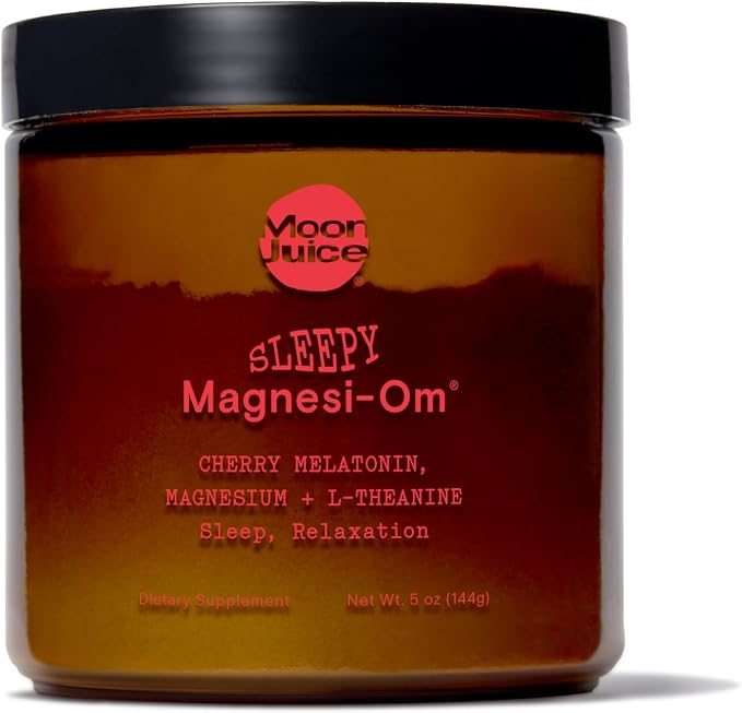 Moon Juice Sleepy Magnesi-Om - Sleep Supplement Powder with Magnesium Glycinate, L-Theanine & Plant-Based Melatonin, Sugar-Free Bedtime Drink Mix for Deep Sleep w/o Grogginess, Cherry, 35 Servings