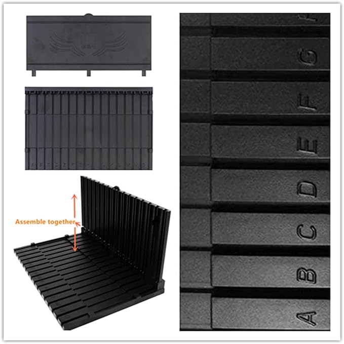Model Kit Display Stand and Runner Storage System, Action Figure Base with Parts Organizer, Black (2-Piece)