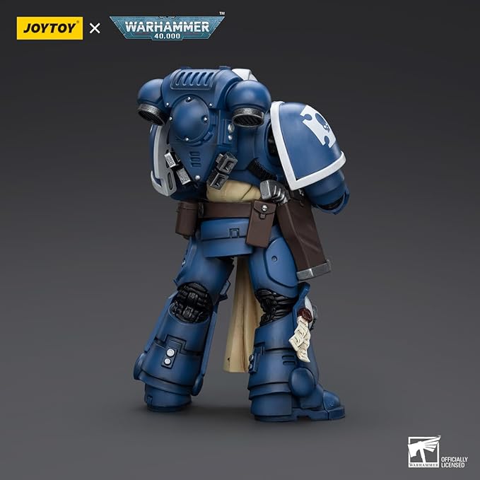 YIZRIO JoyToy Warhammer 40K Ultramarines Sternguard Veteran with Bolt Rifle 1:18 Scale Action Figure Mecha Joy Toy Collection Model 4.76 inch