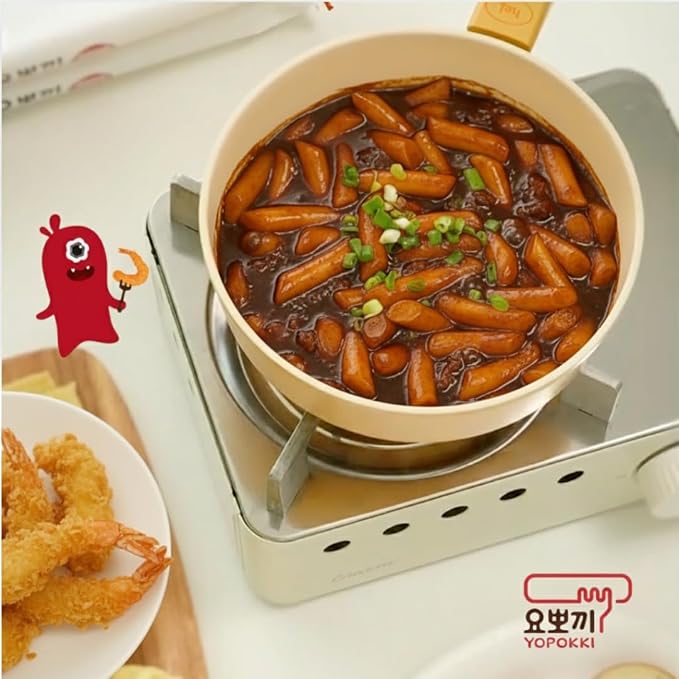 Yopokki Instant Tteokbokki Rice Cakes Korean, Topokki Pack - Great with Cheese and Ramen Noodles, Korean Snacks for College Dorm, Korean Food Meal Kit, Pack of 2 (6 Pack-Combo, 6 Packs)