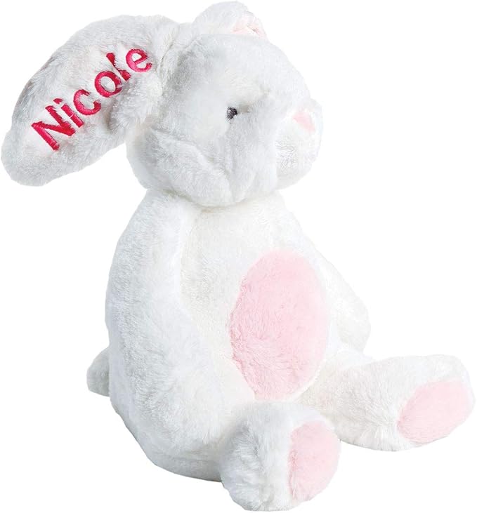 Lillian Vernon My First Easter Bunny Plush Pink Toy - Stuffed Animal with Customizable Embroidered Name for Boys & Girls, Personalized Kids & Toddler Gifts, 16 Inches Tall