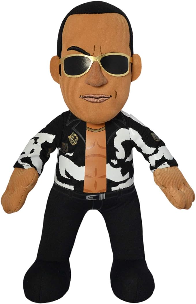 WWE Old School The Rock 10" Plush Figure - A Wrestling Legend for Play or Display