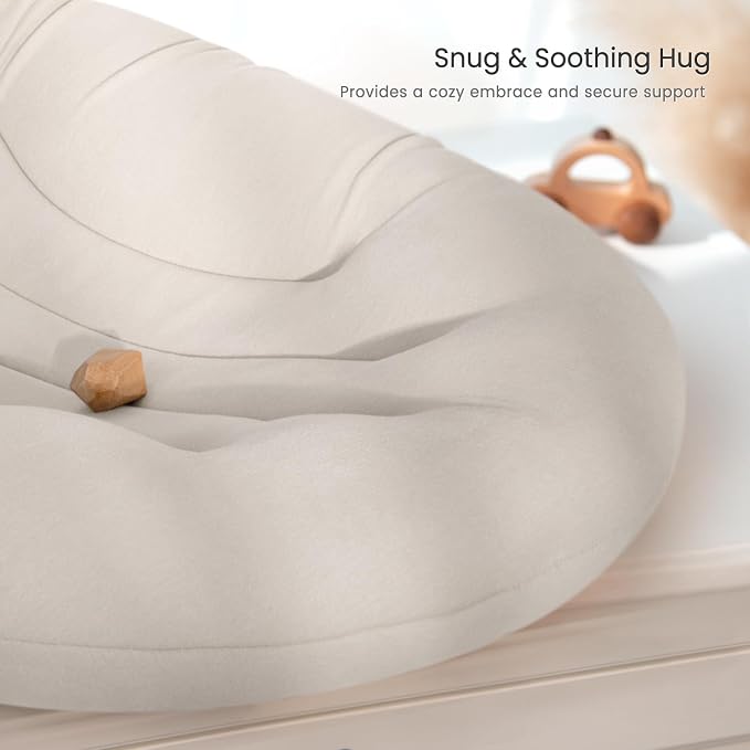 Baby Lounger for Newborn: Portable & Lightweight Pillow for Tummy Time Playtime & Diaper Changes - Skin-Friendly & Breathable for 0-12 Month Supervised Use