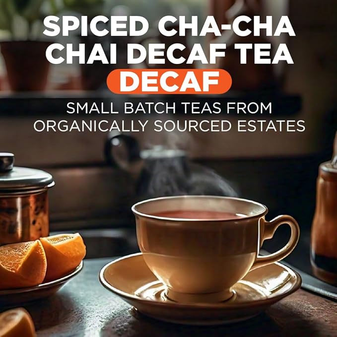 Maud's Organic Decaf Chai Tea Pods, 24 ct, Single Serve Tea Pods – 100% Gourmet Blended Tea Leaves, Compatible with Keurig K Cups Maker