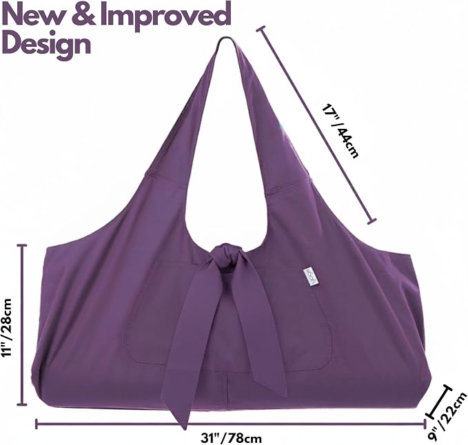 Yogiii Yoga Mat Bag | The ORIGINAL YogiiiTotePRO | Large Yoga Mat Bag or Yoga Mat Carrier with Side Pocket | Yoga Bag Fits Most Size Mats