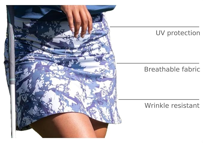Ekouaer Women's Active Performance Skort Lightweight Skirt for Golf Tennis | Built-in Shorts, A Line, High Waisted, Tummy Control, Pickleball, Running, Workout, Sports, Skorts for Woman