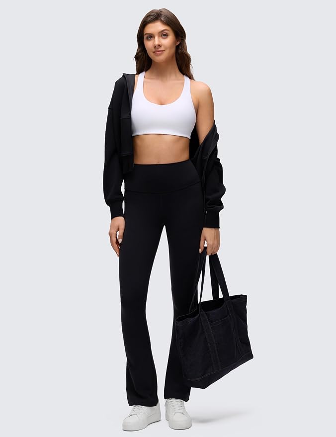 CRZ YOGA Butterluxe Multi-Strap Cross Back Sports Bras for Women - V Neck Padded Strappy Wireless Yoga Top