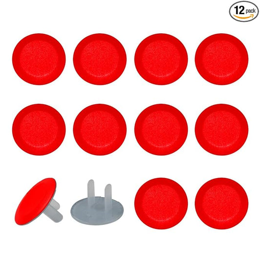 Pure Red Pattern Outlet Covers Baby Proofing Safe & Secure Electric Plug Protectors | Sturdy Childproof Socket Covers for Home & Office | Easy Installation | Protect Toddlers & Babies