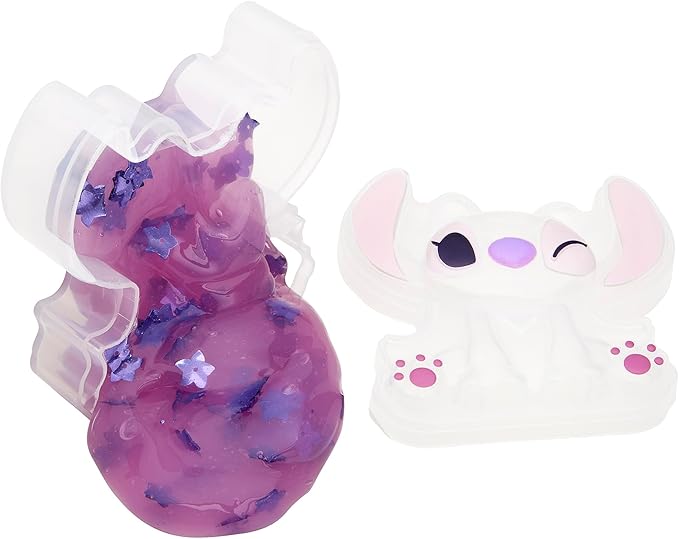 Disney Angel Stitch Premium Pre-Made Slime, 8 oz Glossy, Stretchy, Super Soft, Pink Slime, Stitch Shaped Confetti Add-Ins, Great 6 Year Old Toys